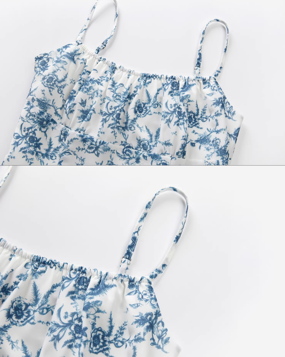 Navy Knit Cardigan & Flower Pattern Camisoal Dress CA0021