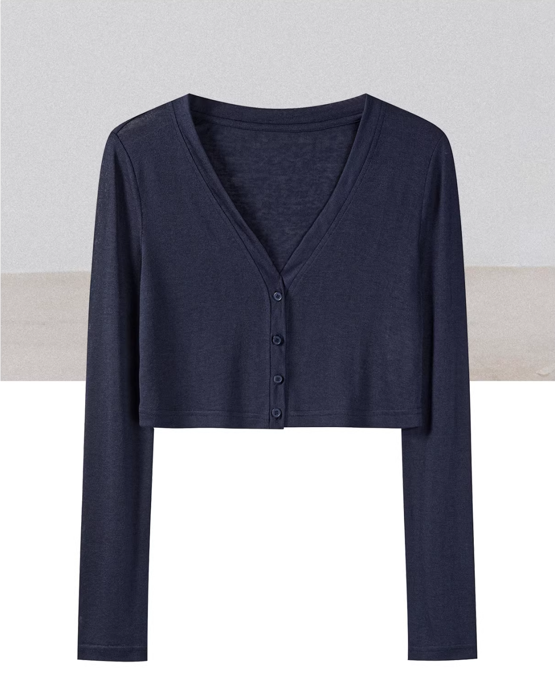 Navy Knit Cardigan & Flower Pattern Camisoal Dress CA0021