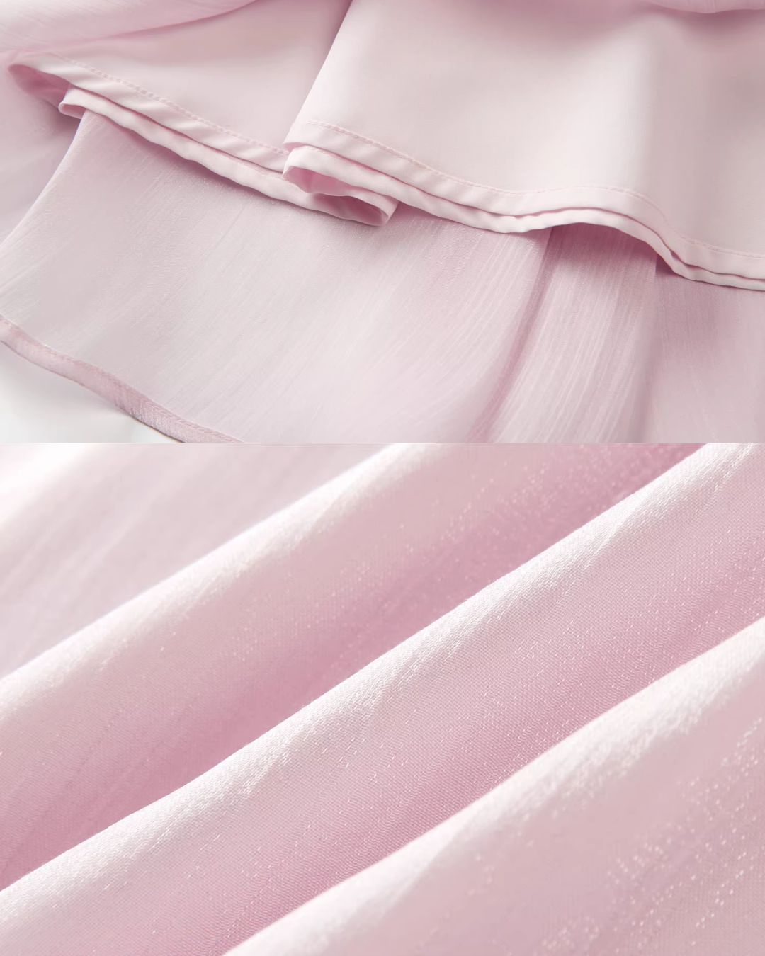 Off-shoulder Ribbon Design Cloth & Pink Long Skirt CA0023