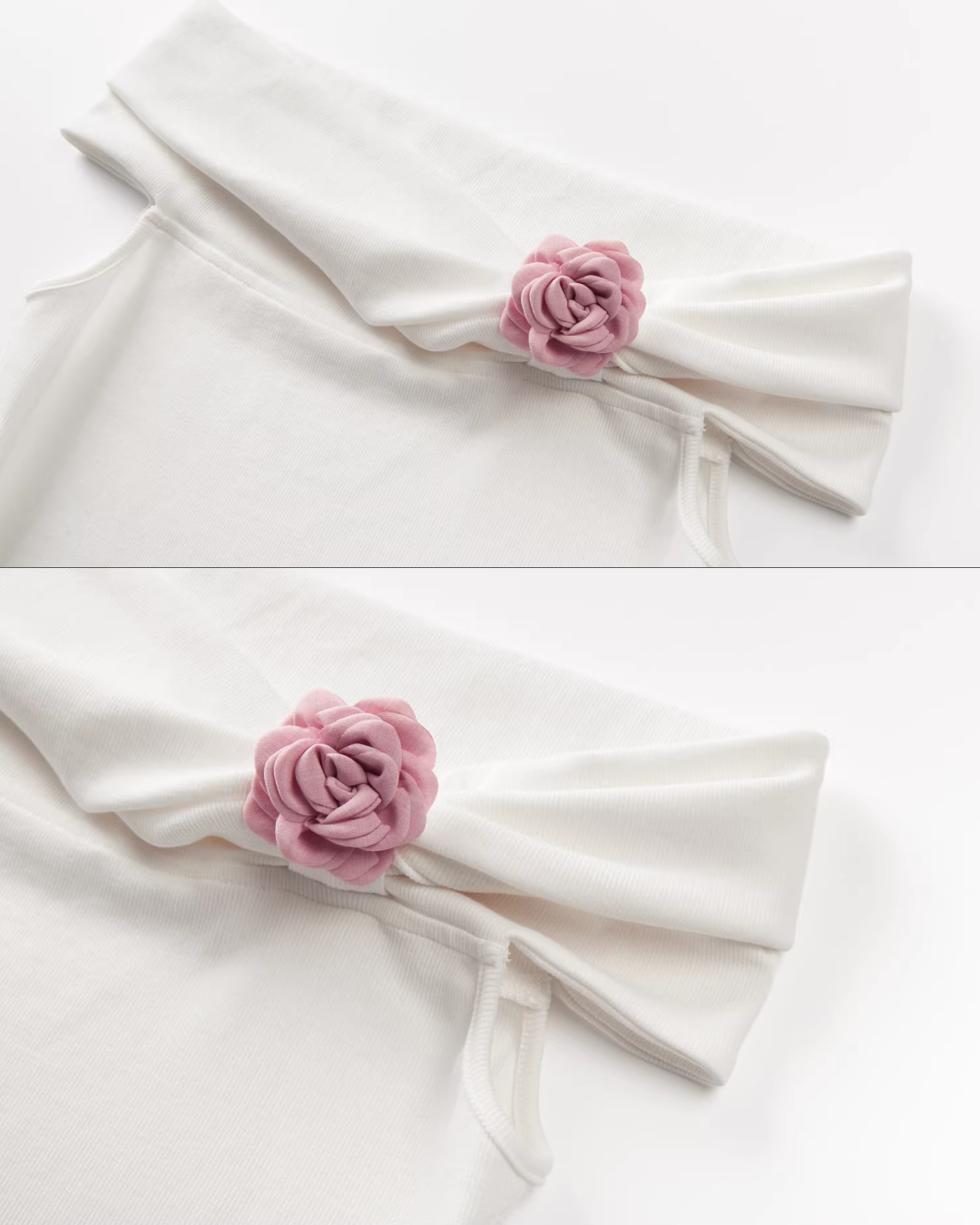 Off-shoulder Ribbon Design Cloth & Pink Long Skirt CA0023