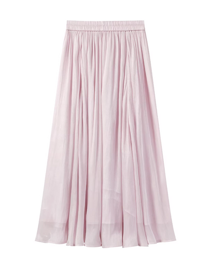Off-shoulder Ribbon Design Cloth & Pink Long Skirt CA0023