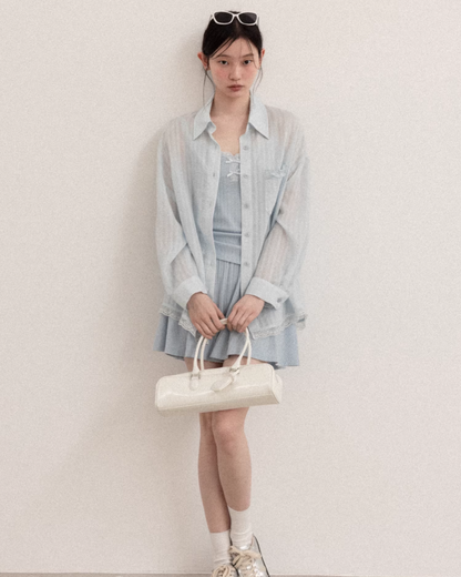 Blue Camisoal & Short Pants & 
Blue Sheer Shirt CA0027