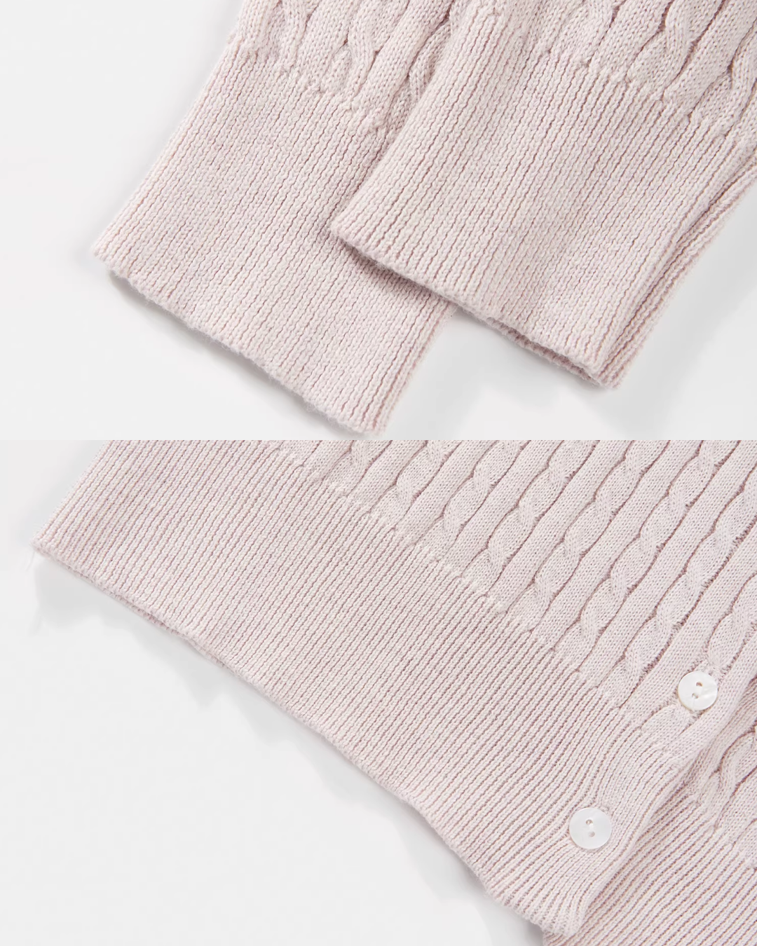 Pink Cable Knit Cardigan & Bias Check Skirt CA0028