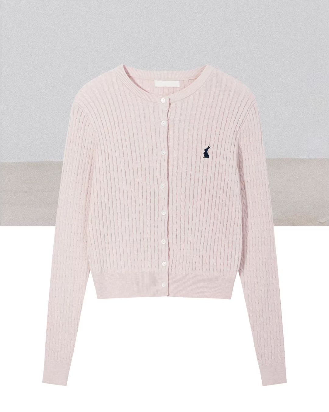 Pink Cable Knit Cardigan & Bias Check Skirt CA0028
