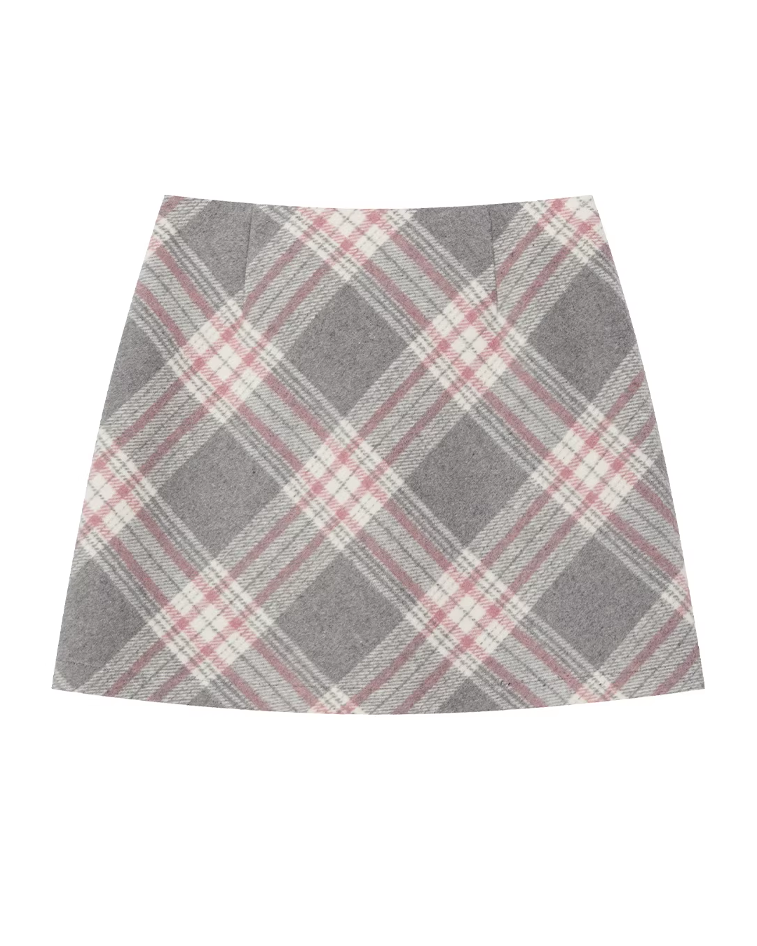 Pink Cable Knit Cardigan & Bias Check Skirt CA0028