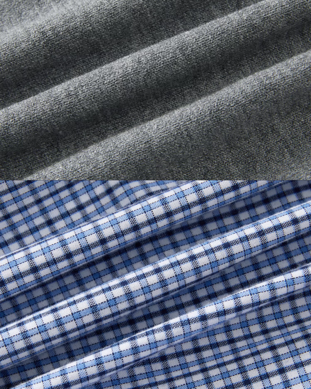 Layerd Gray Knit Shirt & Blue Check Skirt CA0029