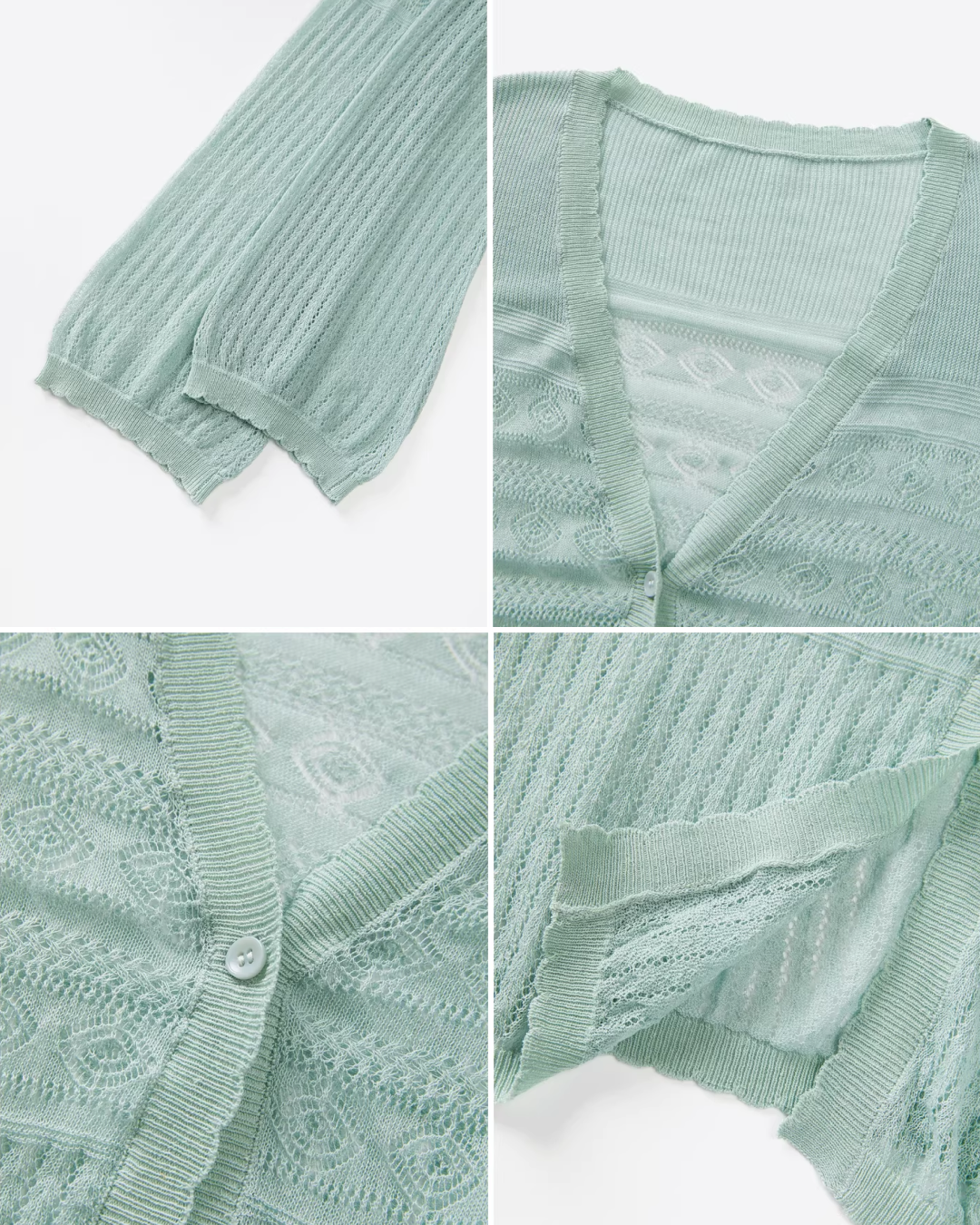 Lace Camisole Dress & Green Cardigan CA0031