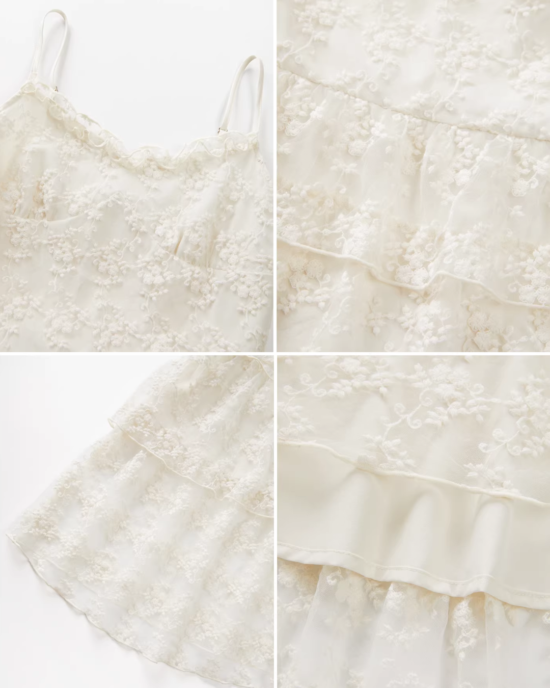 Lace Camisole Dress & Green Cardigan CA0031