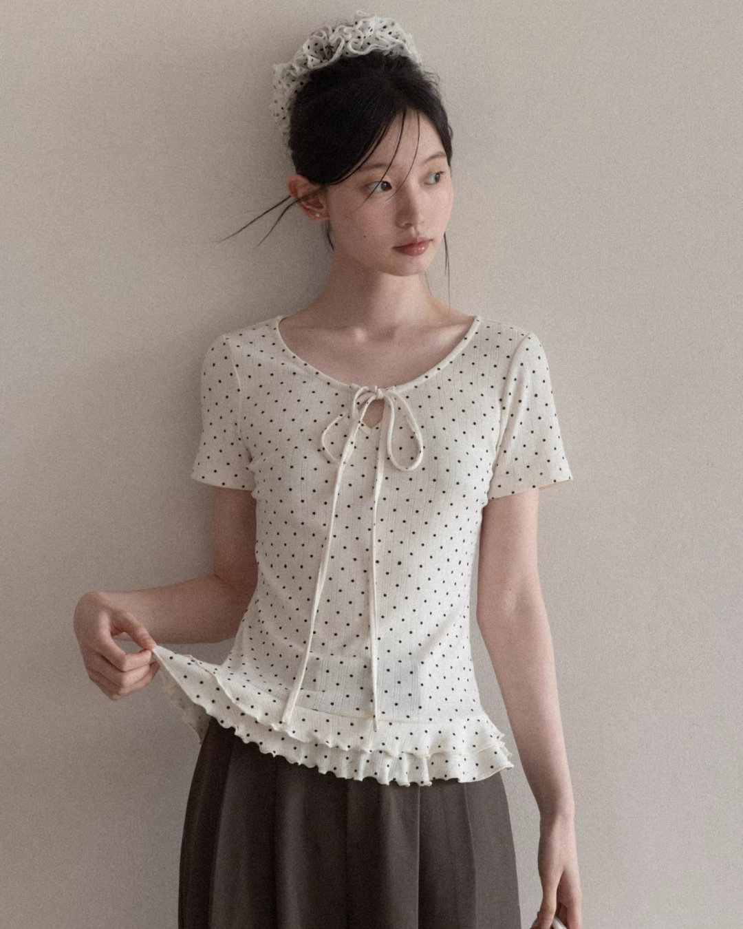 Polka Dot Short T-shirt CA0038
