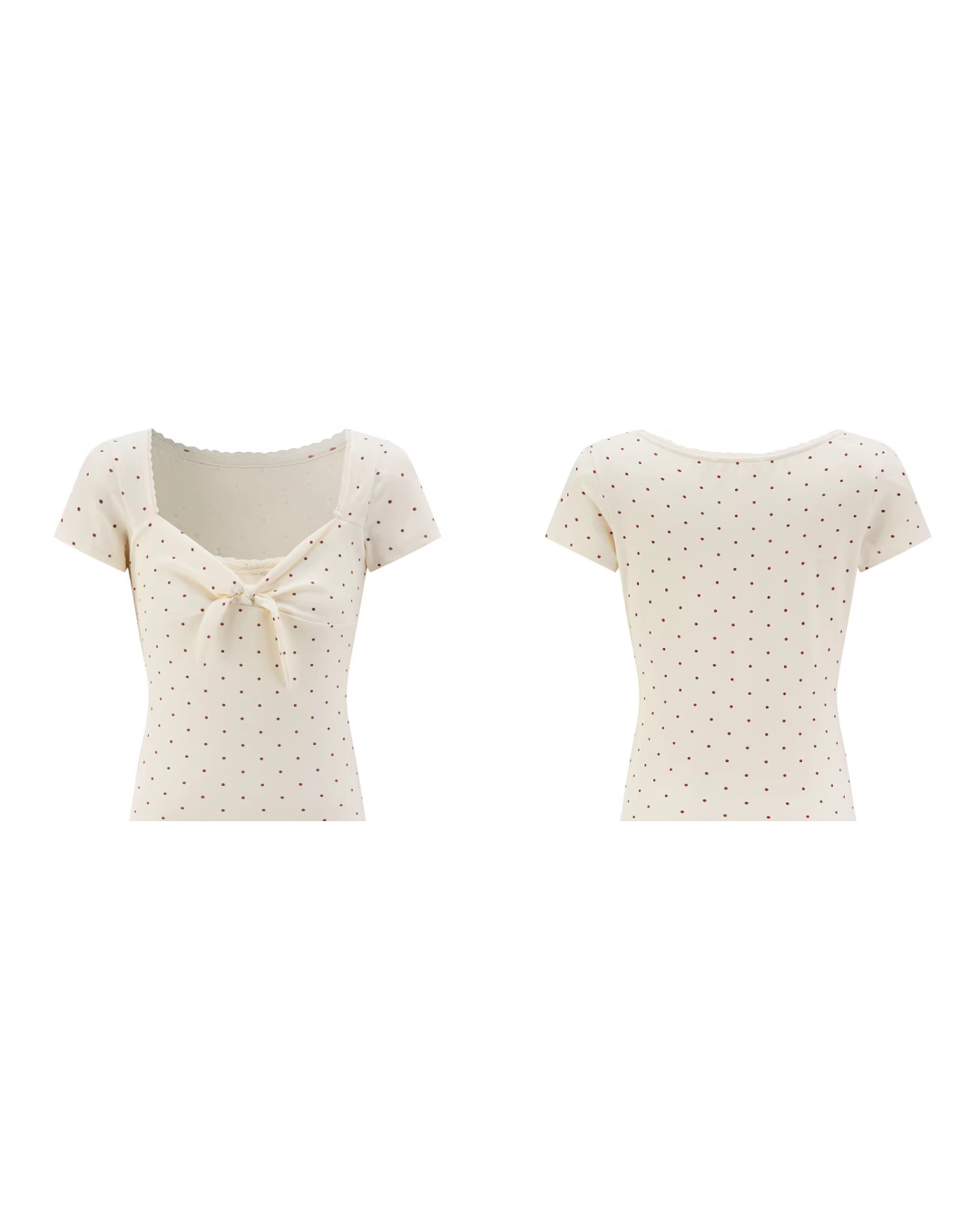 Polka Dot Short Open Neck T-shirt CA0039