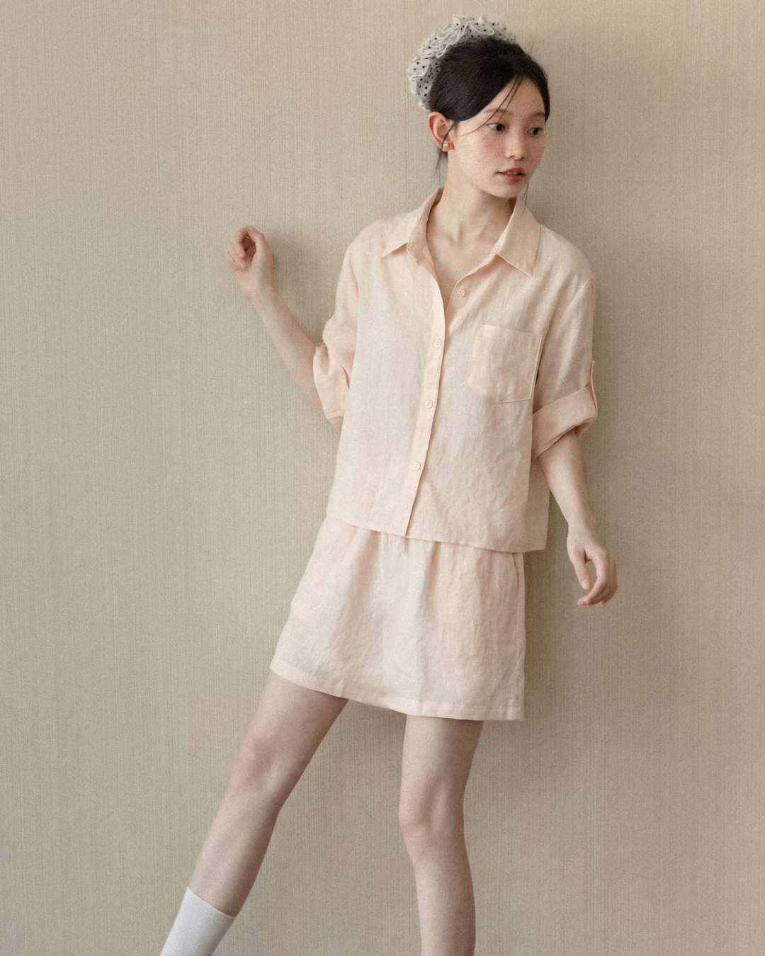 Cotton Pink Shirt & Cotton Pink Skirt CA0040