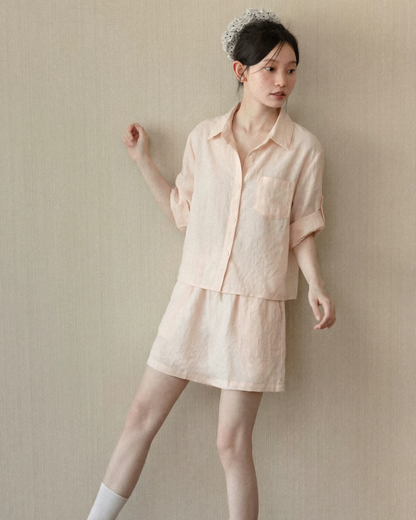 Cotton Pink Shirt & Cotton Pink Skirt CA0040