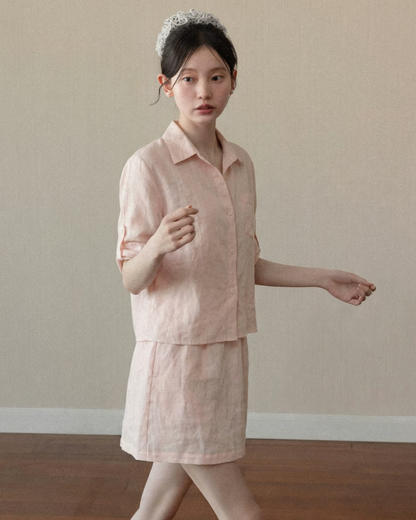 Cotton Pink Shirt & Cotton Pink Skirt CA0040
