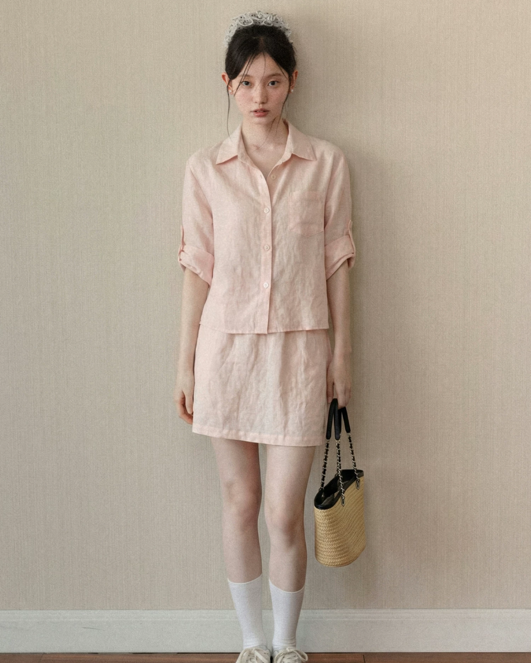 Cotton Pink Shirt & Cotton Pink Skirt CA0040