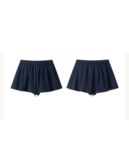 Half Sleeve Shirt & Navy Short Skirt CA0042