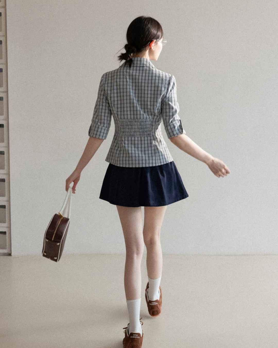 Half Sleeve Shirt & Navy Short Skirt CA0042
