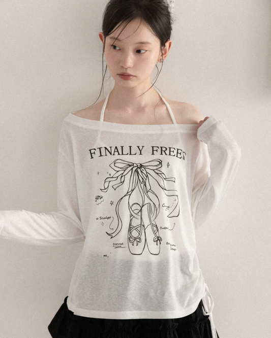 White Sheer Design T-Shirt CA0043