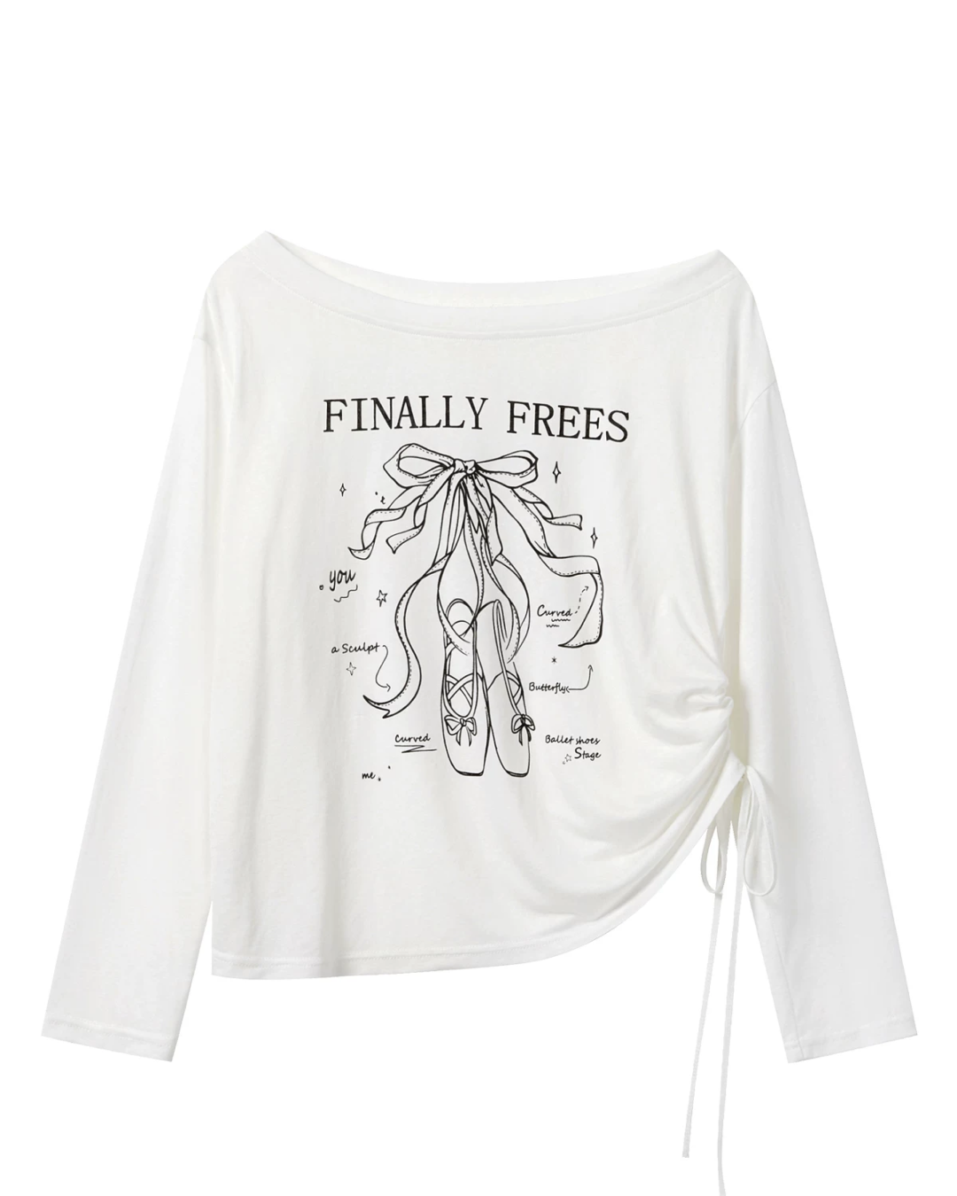 White Sheer Design T-Shirt CA0043