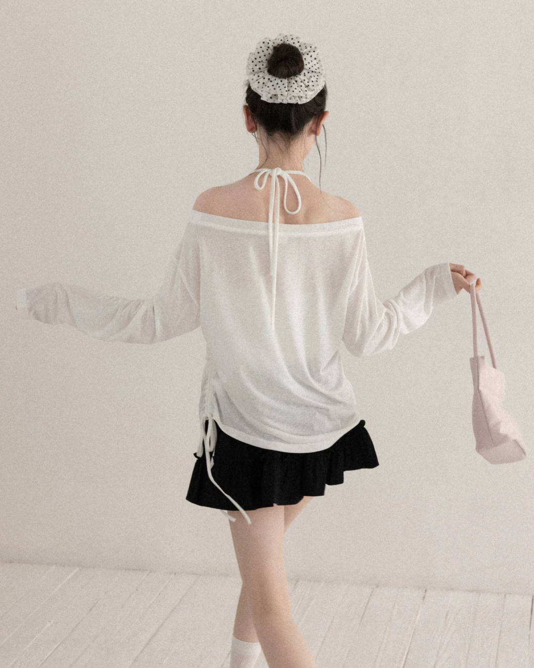 White Sheer Design T-Shirt CA0043