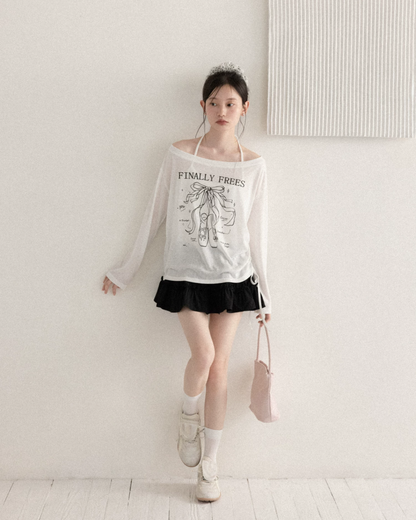 White Sheer Design T-Shirt CA0043