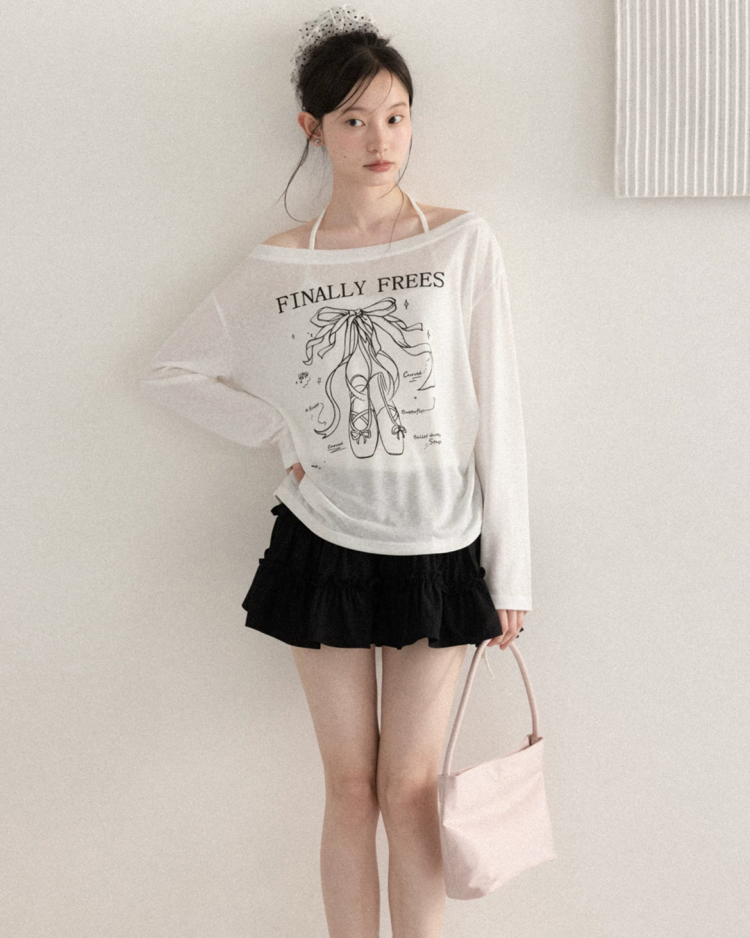 White Sheer Design T-Shirt CA0043
