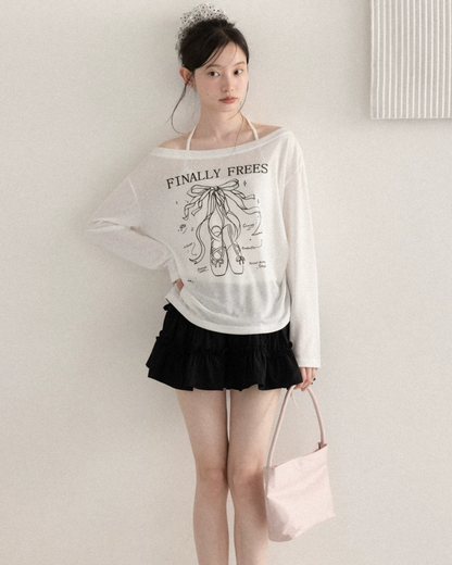 White Sheer Design T-Shirt CA0043