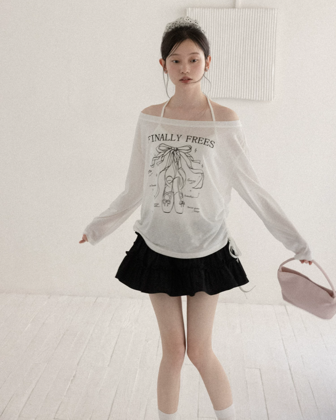 White Sheer Design T-Shirt CA0043