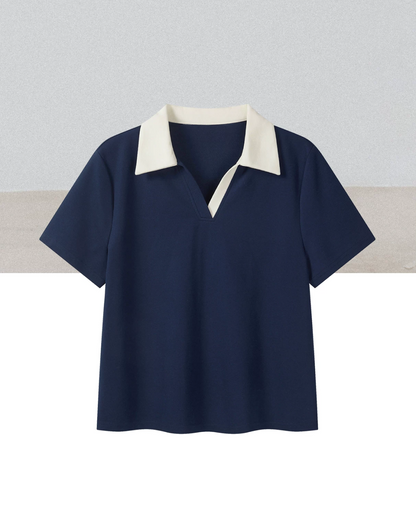 V-neck Navy T-shirt & Navy Short Pant CA0044