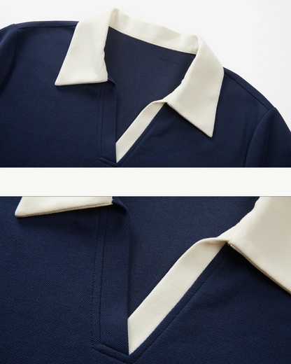 V-neck Navy T-shirt & Navy Short Pant CA0044
