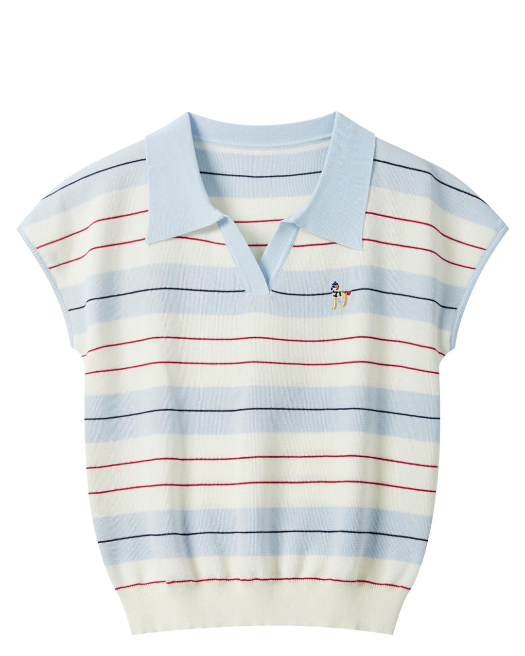 Light Blue Horizontal Stripes Short Knit CA0045