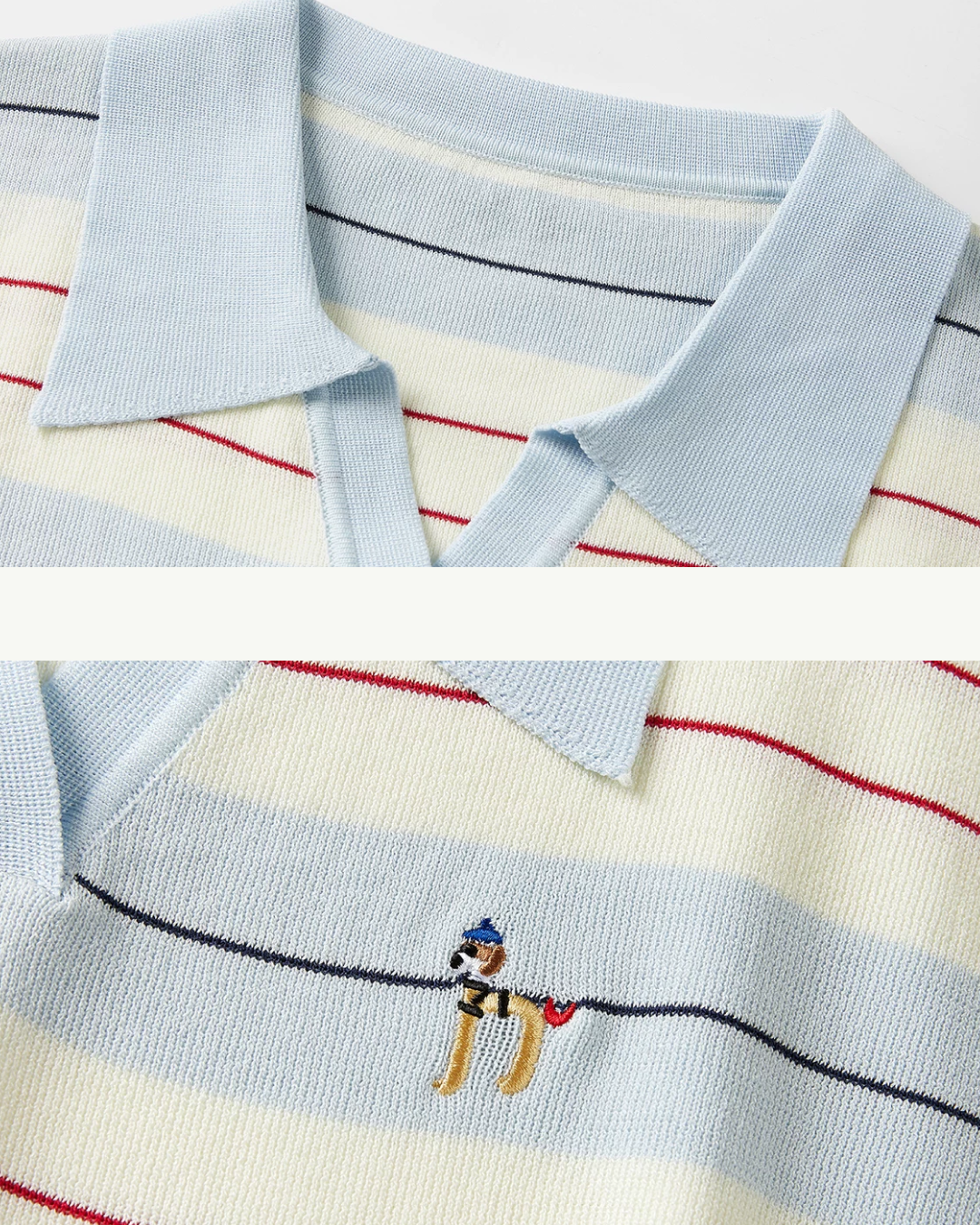 Light Blue Horizontal Stripes Short Knit CA0045