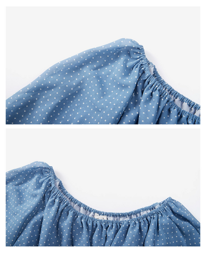 Off Shoulder Polka Dot Top CA0046