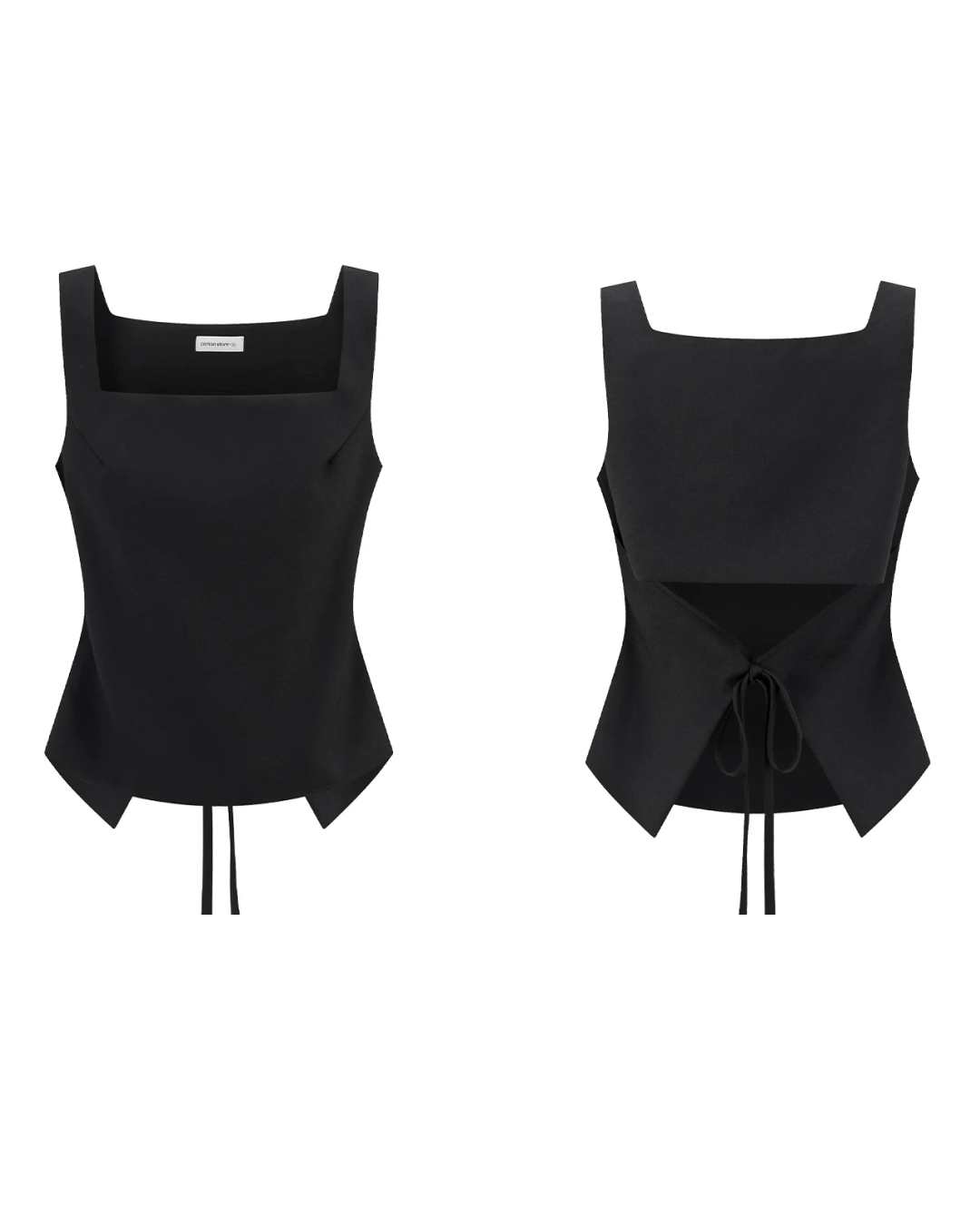 Black Square Neck Camisole & Short Skirt CA0047