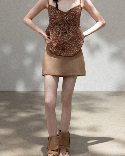 Flower Camisole Dress & Sheer Cardigan & Shot Skirt CA0048