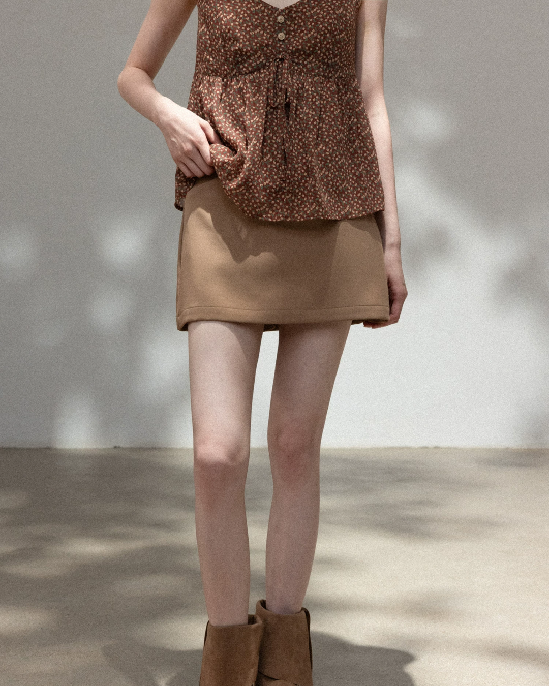 Flower Camisole Dress & Sheer Cardigan & Shot Skirt CA0048