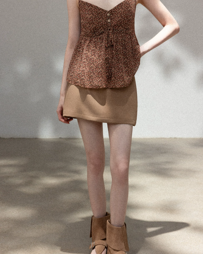 Flower Camisole Dress & Sheer Cardigan & Shot Skirt CA0048