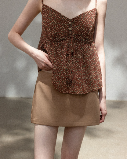 Flower Camisole Dress & Sheer Cardigan & Shot Skirt CA0048