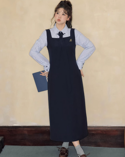 Sripe Logo Shirt With Tie JU0001