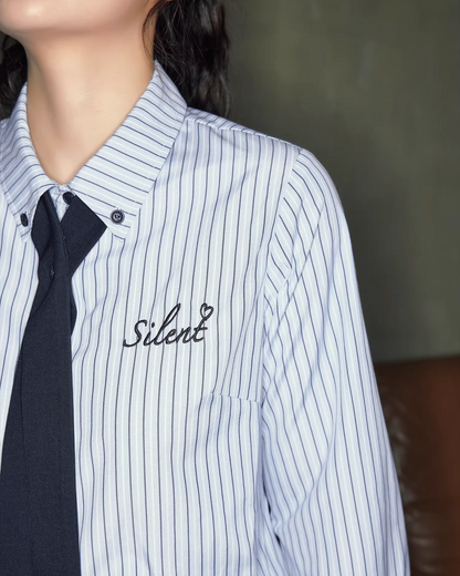 Sripe Logo Shirt With Tie JU0001