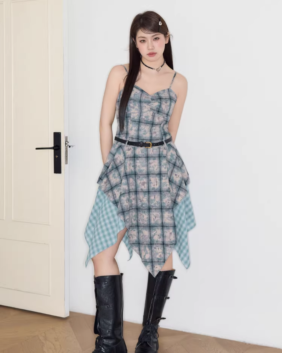 Different Materials Camisoal Dress JU0007