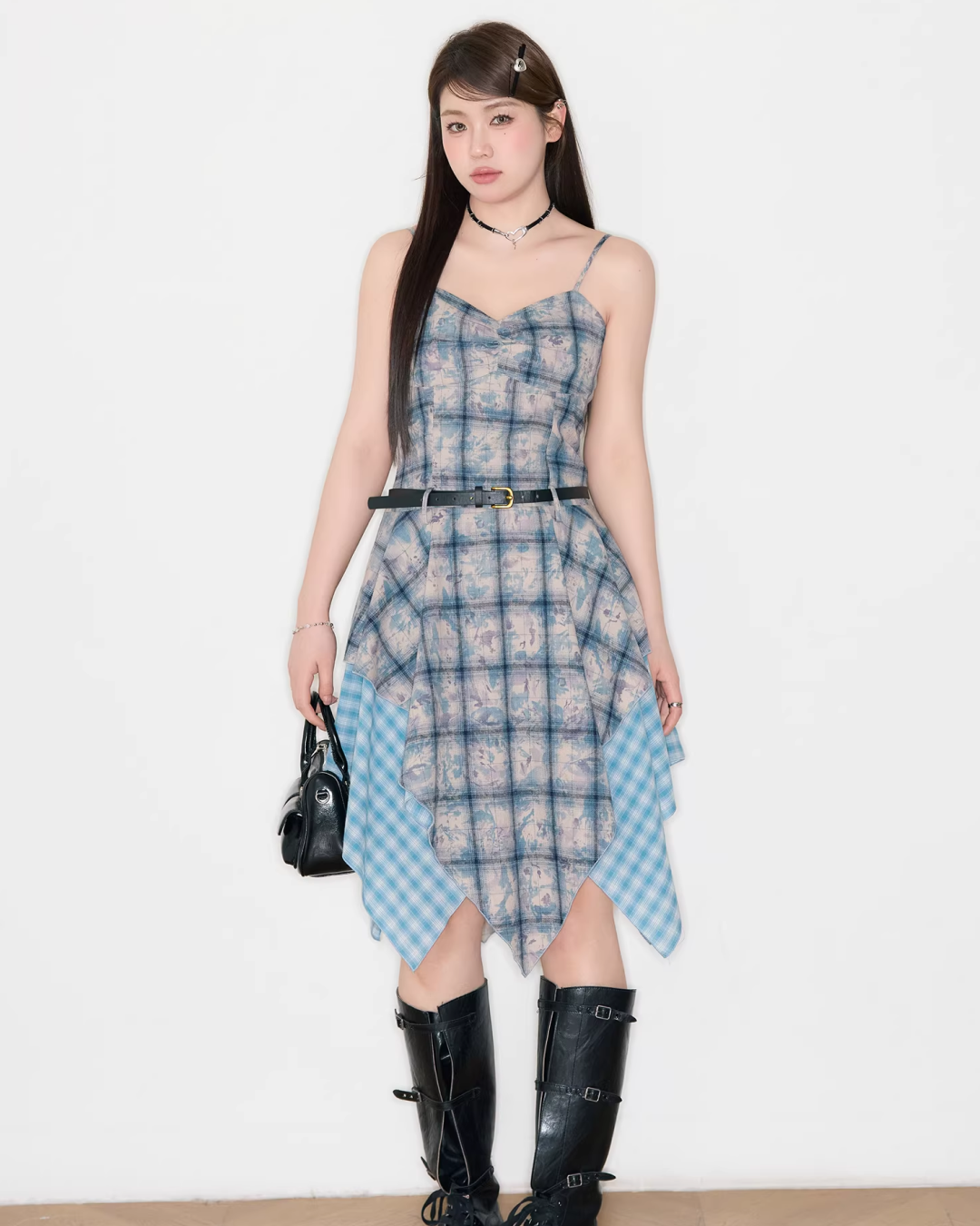 Different Materials Camisoal Dress JU0007