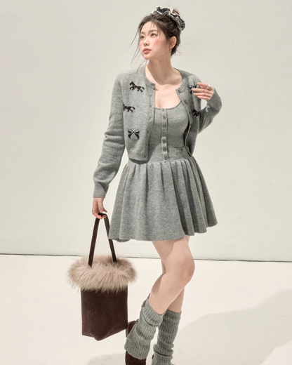 Horse Design Knit Cardigan & Knit Dress JU0009