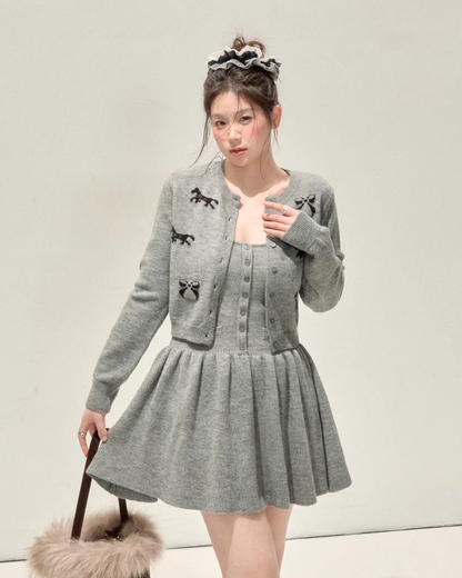 Horse Design Knit Cardigan & Knit Dress JU0009