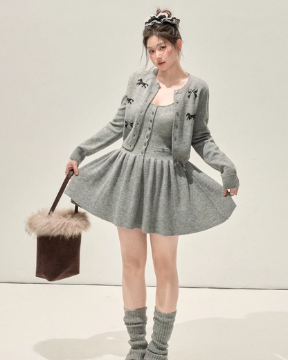 Horse Design Knit Cardigan & Knit Dress JU0009