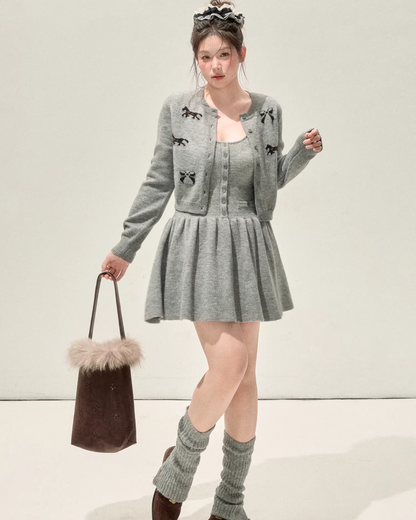 Horse Design Knit Cardigan & Knit Dress JU0009