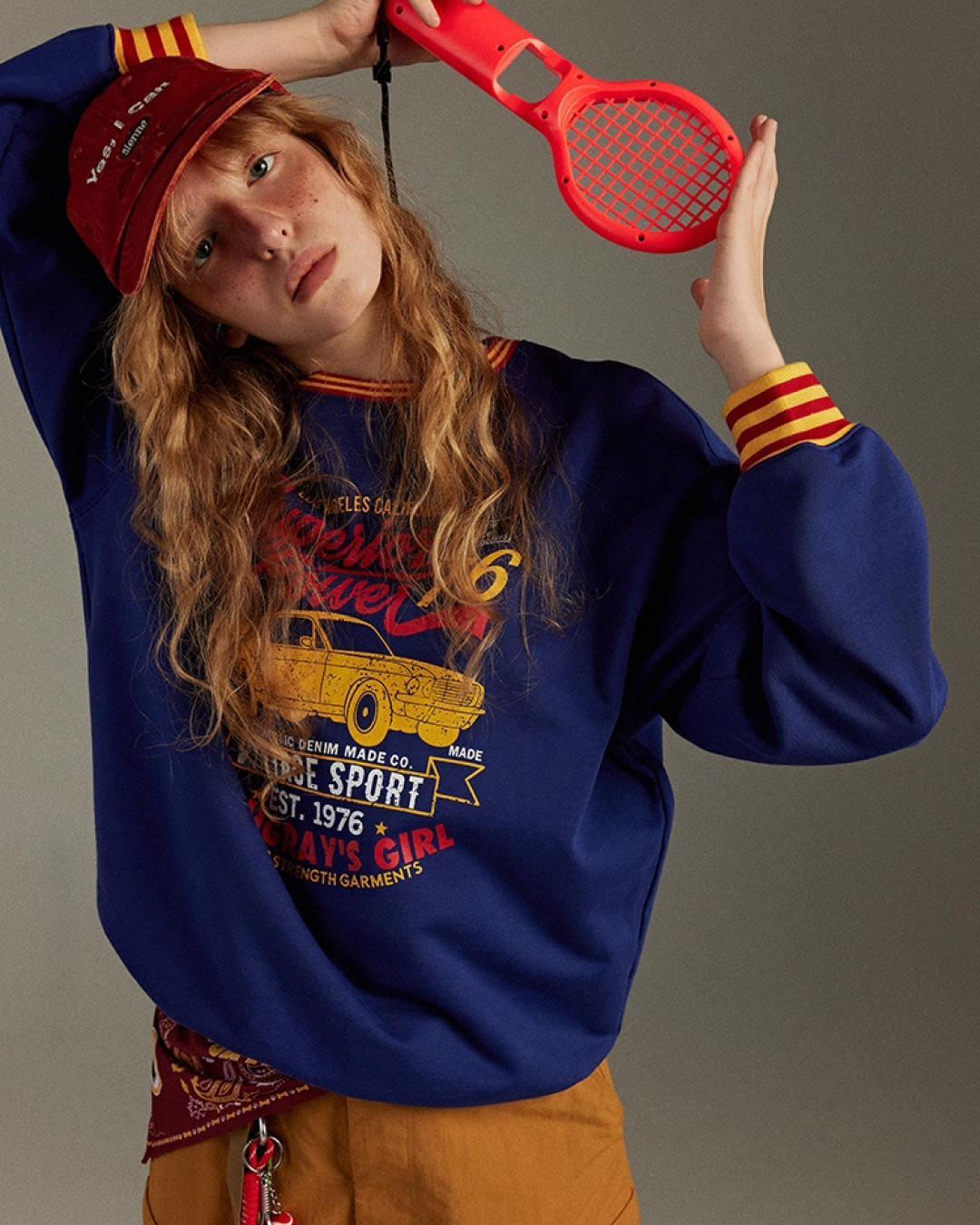 Navy Ringer Sweatshirt LG0001