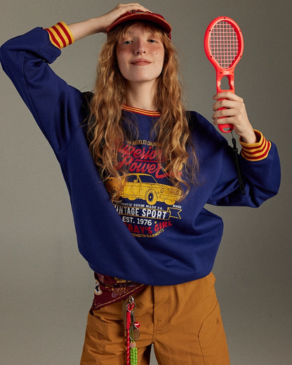 Navy Ringer Sweatshirt LG0001