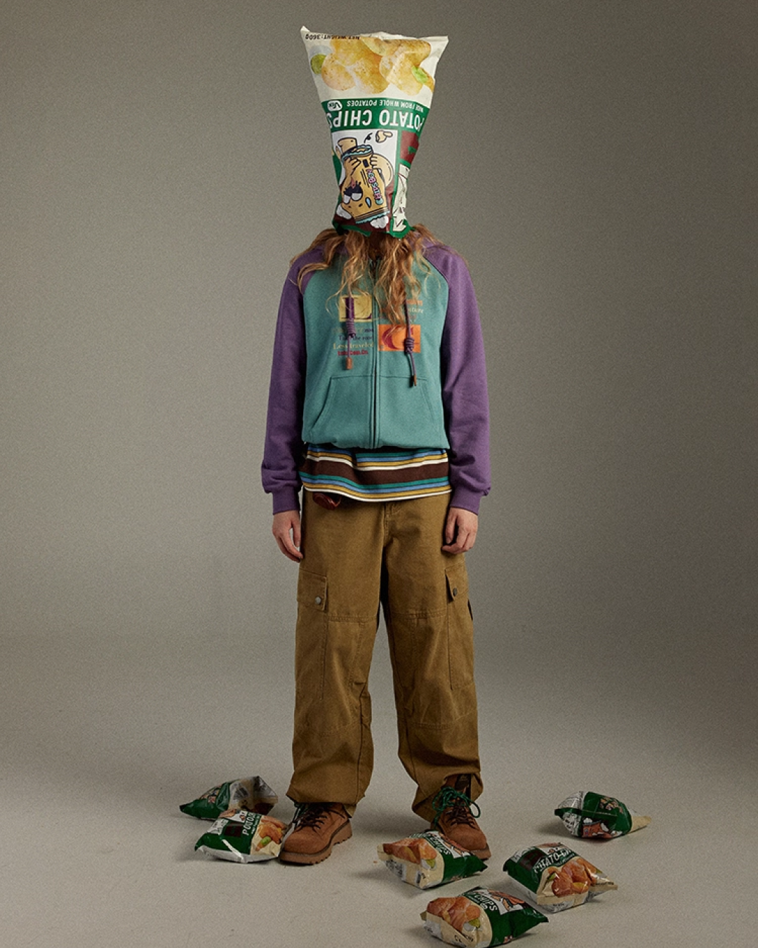 Zip Bicolor Hoodie LG0003