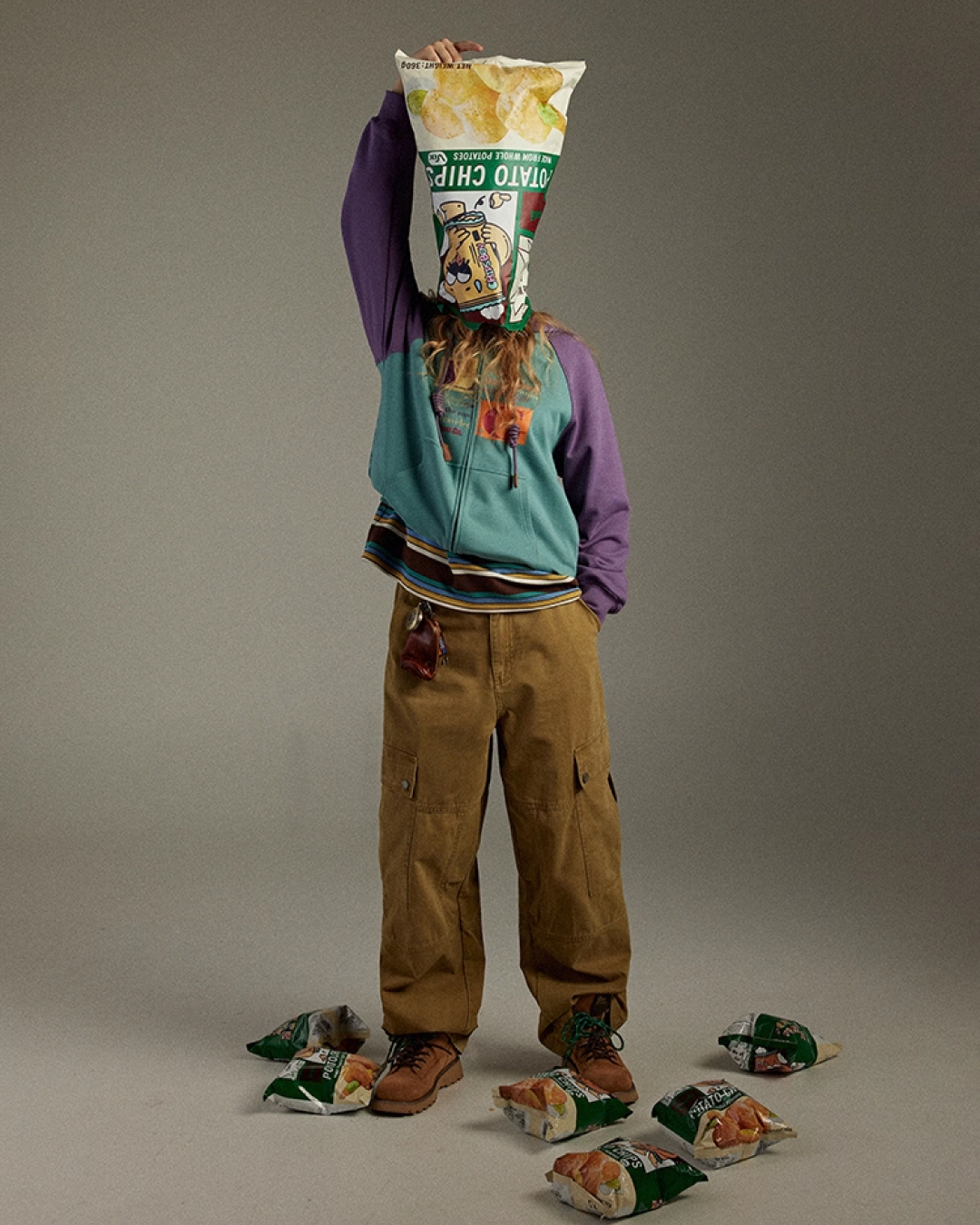 Zip Bicolor Hoodie LG0003