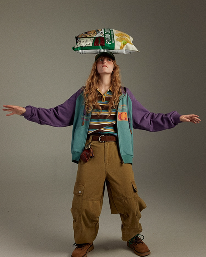 Zip Bicolor Hoodie LG0003